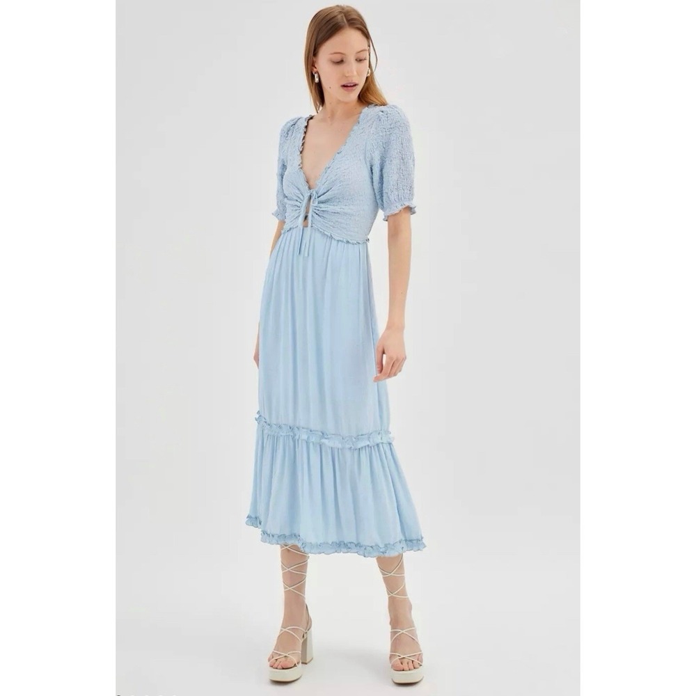 Urban Outfitters UO Picnic Time Midi Dress Small Blue